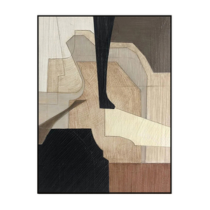 Quadro Moderno Astratto <span class=keywords><strong>Geometrico</strong></span> Originale di Art Factory, Dipinto a Olio su Tela con Cornice in Legno, Design Contemporaneo da Appendere per Hotel - Product Image 4