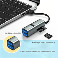 Hub USB 5 in 1 Berkualitas Tinggi dengan Tipe C dan 5 Port USB & Docking Station untuk Laptop Monitor Komputer
