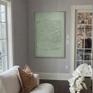 Arte Mural Acrílico Texturizado Estilo Wabi Sabi Hecho a Mano, Lienzo Original con Pinturas al Óleo, Decoración de Interiores con Marco - Product Image 6