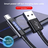 Câble de données en nylon à charge ultra-rapide 120W Marquee Luminous pour téléphones mobiles 8-14 (Type-C/)