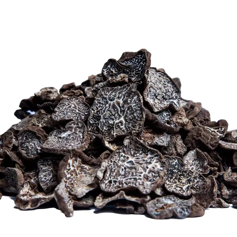 Detan Irisan Jamur Truffle Hitam Kering dengan Jamur Dapat Dimakan Berkualitas Tinggi