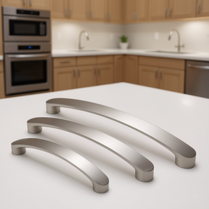 Poignée de tirage satinée nickel brossé 96mm 128mm pour armoires de cuisine, design minimaliste, quincaillerie de meuble durable en zinc - Product Image 2