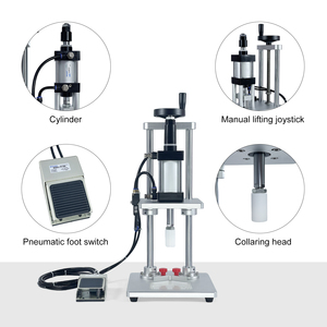 Machine <span class=keywords><strong>de</strong></span> capsulage pneumatique <span class=keywords><strong>de</strong></span> bureau pour flacons <span class=keywords><strong>de</strong></span> <span class=keywords><strong>parfum</strong></span>, pots cosmétiques et bouteilles d'huile en verre, avec capuchonneuse à anneau <span class=keywords><strong>de</strong></span> col moyen pour bouchons en aluminium - Product Image 6