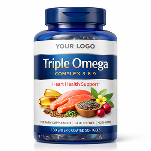 แคปซูลนิ่มทริปเปิลโอเมก้า 3-6-9 สำหรับผู้ใหญ่ ขายดี พร้อมสารเคลือบป้องกันการย่อยในกระเพาะอาหาร เสริมสร้างสุขภาพหัวใจและกระดูก รับผลิตโลโก้ตามสั่ง - Product Image 1