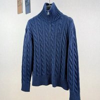Pull à col montant semi-ouvert avec fermeture éclair pour femme, automne-hiver, en laine, broderie petit cheval, style décontracté et tendance