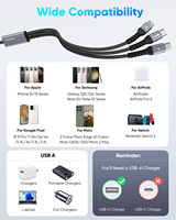 Cable de Datos USB C 3 en 1 SUNGUY de 18W, Cable de Carga Rápida Tipo C para Teléfono Móvil, Banco de Energía y Uso en Automóvil
