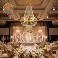 Nouvelle source de lumière LED, lustre moderne à perles de cristal détachables, matériau en verre, décoration de plafond pour événements de mariage