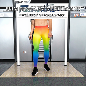 Men's Spandex/Polyester Base Thin <b>Warm</b> Pants Elastic Waist Autumn and <b>Winter</b> <b>Tight</b> Fitting Underwear Slim Fit Pants with Waist - Product Image 2