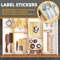 Séparateurs de tiroirs en bambou réglables et extensibles avec inserts, organisateur d'ustensiles de cuisine, séparateur de couverts à ressort