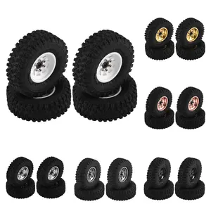 1.0 Beadlock Wheel Tire Set Deep Dish Negative Offset 3.78mm For 1/24 RC Crawler Car Axial SCX24 FMS FCX24 Traxxas TRX4M