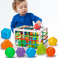 Jouet Bébé 1-2 Ans Montessori Jeux Sensoriels pour Bébé 6 9 12 18 Mois Trieur de Formes avec Balles Texturées et Balles Sensorielles Activité