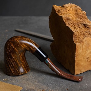 Muxiang Briarwood Smoking Pipe Bent Shape 3mm Vulcanized Rubber Mouthpiece Men's Tobacco Pipe Accessory - Product Image 4