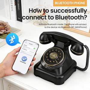 Telepon Meja Retro Vintage Rotary <span class=keywords><strong>2026</strong></span> Terbaru dengan Tombol Putar Asli & Pemutar Musik Speaker Telepon Rumah - Product Image 6