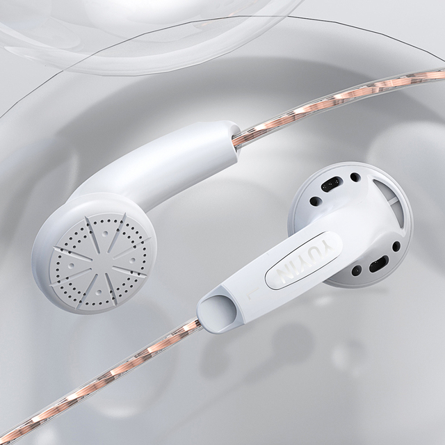 Y100 Single-Driver Wired HiFi Earphones Flat-Ear Design for Mobile Phones & Computers Entry-Level Music Headphones