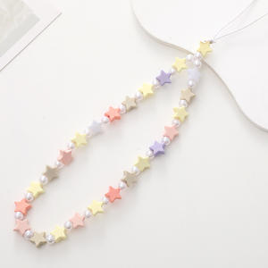 Cadena de teléfono celular Cordón con cuentas de perlas Correa de muñeca Anti Lost Charm Correa Moda Teléfono Funda Llavero Colgante - Product Image 4