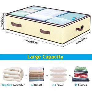 Paquete de 4 Cajas de Almacenamiento Debajo de la Cama para Ropa, Mantas, Ropa de Invierno y Zapatos - Contenedores de Almacenamiento Debajo de la Cama con Asas - Product Image 2