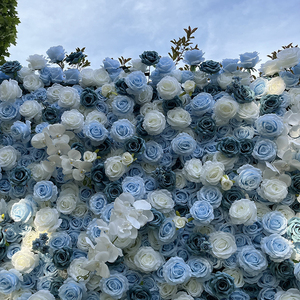 Mur de fleurs artificielles en <span class=keywords><strong>soie</strong></span> 3D blanc fait main pour les mariages en plein air, les anniversaires, les propositions, Pâques, prêt à l'emploi - Product Image 2