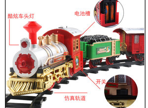 Control remoto pista tren coche clásico simulación agua vapor ferrocarril conjunto árbol de Navidad Decoración - Product Image 6