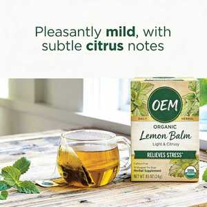 Té de Balsamo de Limón Orgánico OEM, 16 Bolsitas, Sin Cafeína, para Aliviar el Estrés y la Relajación, Té Herbal Cítrico Ligero - Product Image 2