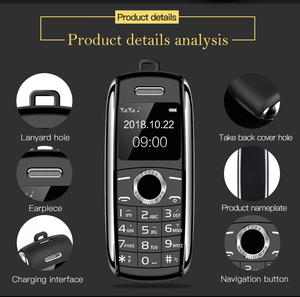 חדש מיני נייד טלפון X8 0.66 "2G GSM סמארטפון Telefone כפולה ה-SIM אלחוטי BT חייגן הקלטת אצבע גודל קטן נייד - Product Image 3