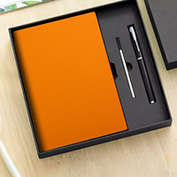 Ensemble cadeau d'entreprise personnalisé avec logo, carnet en cuir PU blanc et stylo noir, ensemble de papeterie