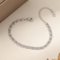 Bracelet unisexe tendance en acier inoxydable à maillons géométriques haut de gamme, vente en gros d'usine