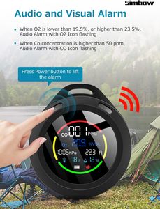 2024 הנמכר ביותר מנתח גז O2 מד ריכוז חמצן צג CO גלאי עשן אזעקת חמצן מד לחוץ - Product Image 5