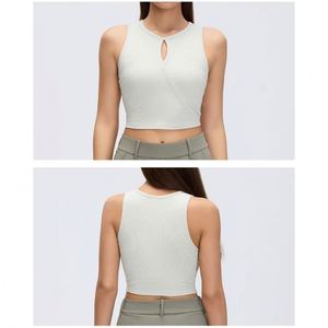 Débardeur de course pour femme, sans soutien-gorge intégré, extensible dans quatre directions, respirant, écologique, avec logo frontal, polyvalent, sans manches, pour le fitness et le yoga - Product Image 5