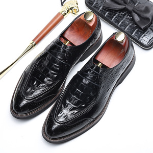 High Quality <b>Pointed</b> Toe Autumn Business Moccasin Shoes Lace-Up Closure Genuine Leather Upper Comfortable Dress Shoes - Product Image 6