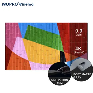 באיכות גבוהה 70-300 אינץ' וופרו בד אפור רך 0.9 רווח מסכי הקרנה מוגברים רווח UST ALR מסך מקרן מסגרת קבועה