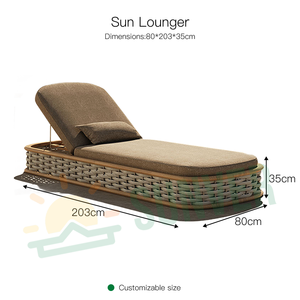 Meubles de patio, chaise longue <span class=keywords><strong>en</strong></span> teck, lit de repos <span class=keywords><strong>en</strong></span> rotin, meubles d'extérieur, lit de soleil <span class=keywords><strong>en</strong></span> bois, meubles de bord de piscine, chaises longues d'extérieur, lit de repos - Product Image 4