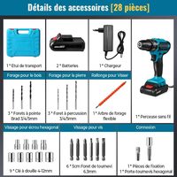 Perceuse à percussion sans fil 21V - Couple élevé, diamètre de perçage max. 13 mm, qualité industrielle, utilisation en construction, OEM disponible