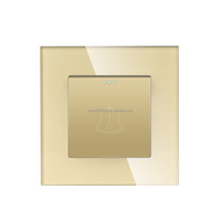 TAWOIA EU Standard luxe panneau de verre LED interrupteurs de lumière 1/2/3 voies bouton poussoir de réinitialisation 16A interrupteur mural voyants CE ROHS