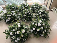 Susunan Bunga Pernikahan Bola Bunga Babybreath Buatan, Centerpiece Bunga untuk Dekorasi Acara Pernikahan