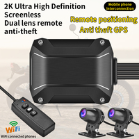 Cámara DVR WiFi para Motocicleta, 2K/1080P Full HD, Vista Delantera y Trasera, Lente Impermeable, Cámara para Moto con GPS, Grabador