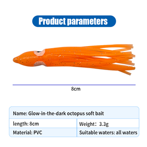 Faldas de calamar luminosas, señuelos de pesca blandos con escamas, señuelos de arrastre, faldas de calamar para señuelos de arrastre - Product Image 4