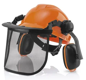 BGX HD PE Industrial Forestry Helmet face protection Forest Safety Helmet Visor Earmuff Helmet Set