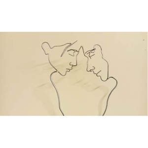 Compre una Escultura de Pared Minimalista de Alambre Metálico con Rostros de Pareja para Decoración Romántica de Dormitorio, Sala de Estar y Hogar Moderno - Product Image 1