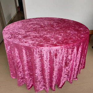 Premium Velvet Table Cover Washable Fabric Wrinkle Resistant 120inch Round <strong>Tablecloth</strong> for Banquets Weddings <strong>Parties</strong> - Product Image 6