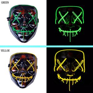 Mascarilla portátil para fiesta de Halloween, DJ, luz brillante, <span class=keywords><strong>LED</strong></span> fluorescente, disfraz de fiesta de Halloween, <span class=keywords><strong>purga</strong></span> - Product Image 5