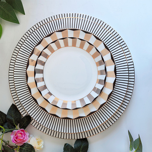 Light Luxury Hotel Dinner Plate Gold Rim On-Glazed Porcelain Dishes Wedding Event <b>Dinnerware</b> Set - Product Image 2