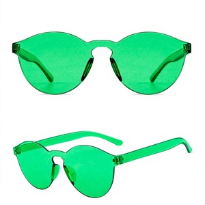 Ombre Gradient One Piece <b>Sunglasses</b> for Women Two Tone Colorful <b>Thin</b> Rimless Shades Summer Trend - Product Image 1