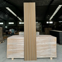 Panneaux insonorisants en MDF écologiques pour appartement, livraison rapide, panneaux muraux acoustiques à lattes noires, absorption acoustique