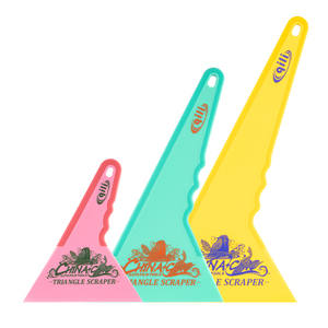 Kit de raclette triangulaire jaune en plastique de meilleure qualité pour emballage de voiture Kit d'installation de <span class=keywords><strong>film</strong></span> de fenêtre - Product Image 1