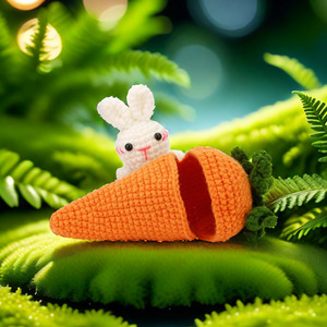 Kit de crochet pour adultes, animaux en peluche lapin carotte orange, avec vidéo étape par étape, kit de tricot pour animaux en peluche, cadeau pour enfants - Product Image 5