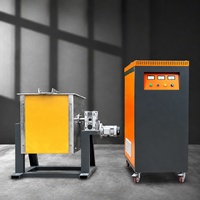 Fourneau de fusion à induction en cuivre CE ISO 30KG, 30KW 380V triphasé, avec pot en graphite pour le recyclage des métaux ferreux et la coulée