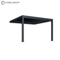 Pergola moderne en aluminium motorisée, imperméable, bioclimatique, écologique, murale ou autoportante, avec toit à lamelles pour balcon ou terrasse