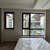 Ventanas de Alto Rendimiento con Rotura de Puente Térmico, Ventana Abatible de Aluminio Insonorizada con Vidrio 4SG