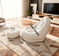 Pouf gonflable floqué style américain, portable en PVC, pour salon, chambre, maison, camping, festival de musique, extérieur