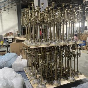 LANJO Durable Bronze Floor Standing Multi-headed High Legged Candlestick Holder <b>Ornaments</b> Wedding Props - Product Image 4